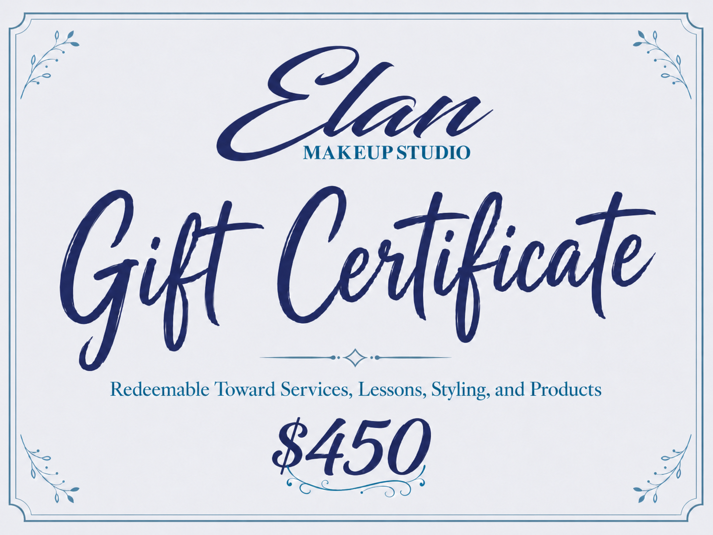 Elan Makeup Studio Gift Certificate