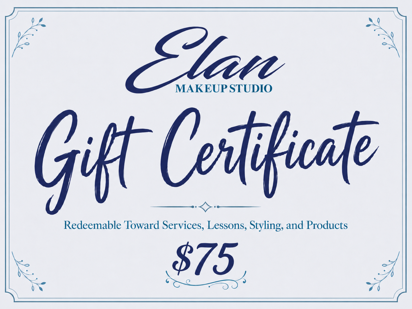 Elan Makeup Studio Gift Certificate