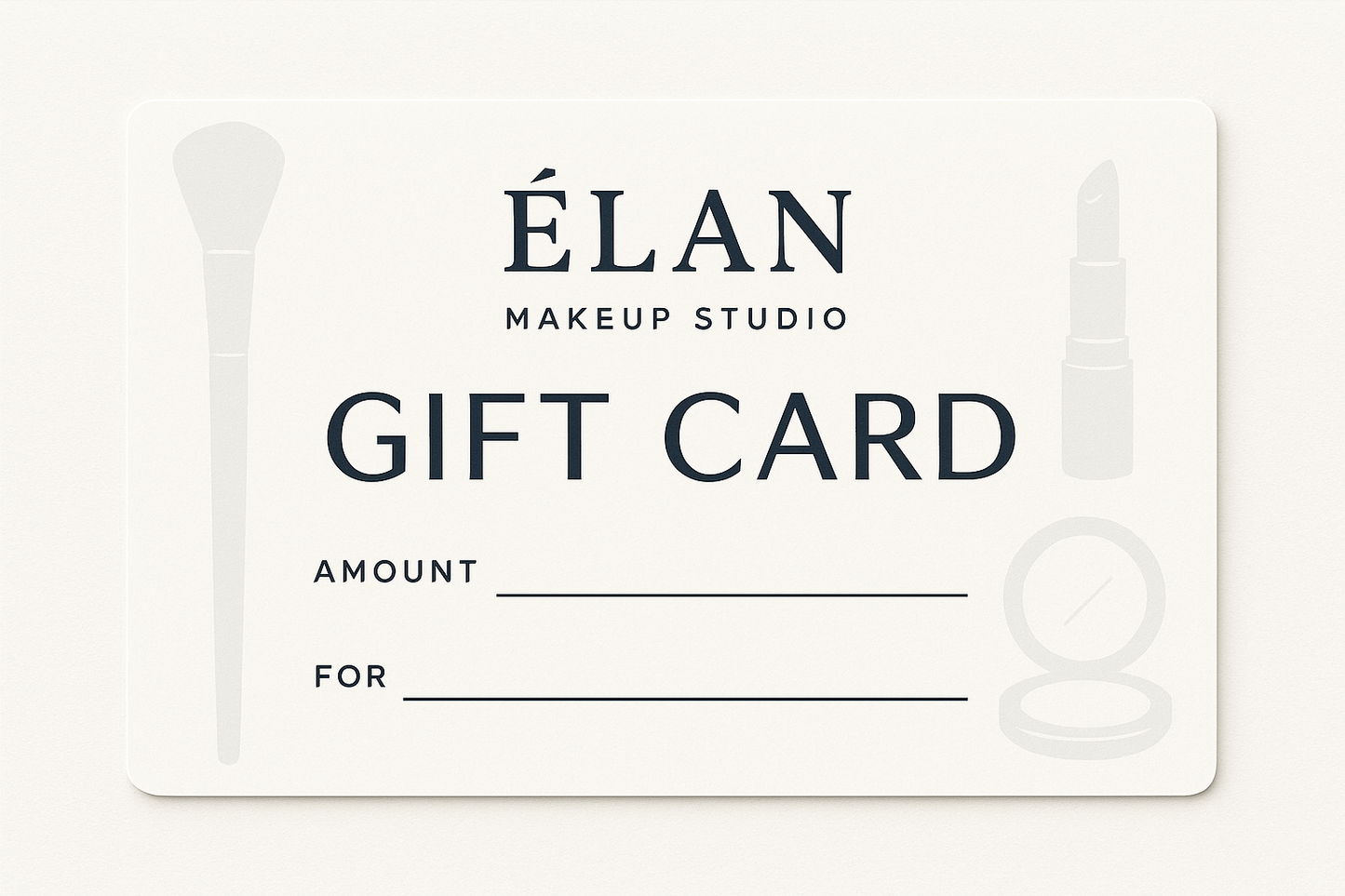 Elan Makeup Studio Gift Card for Professional Makeup Services and Products
