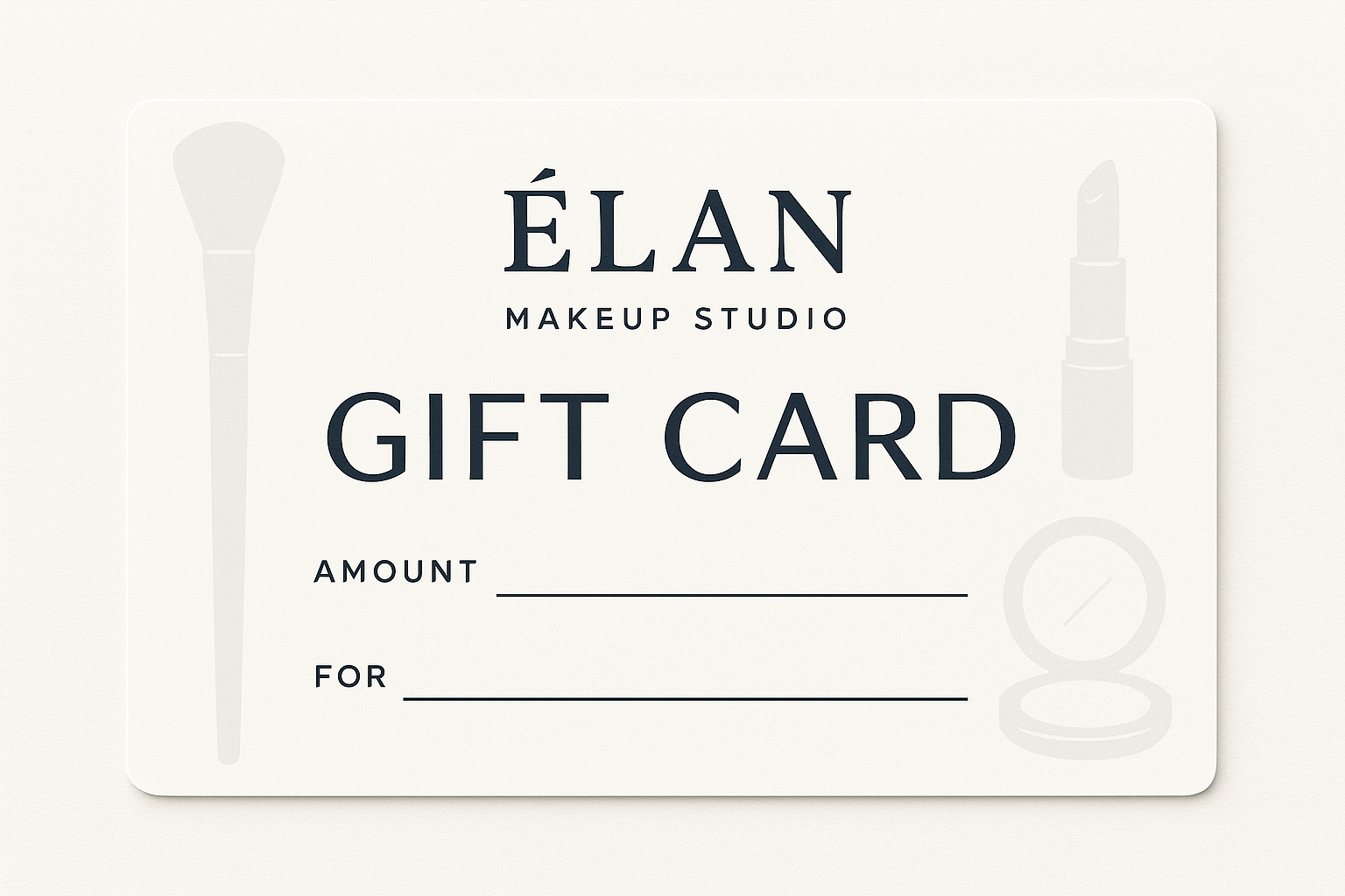 Elan Makeup Studio Gift Card for Professional Makeup Services and Products
